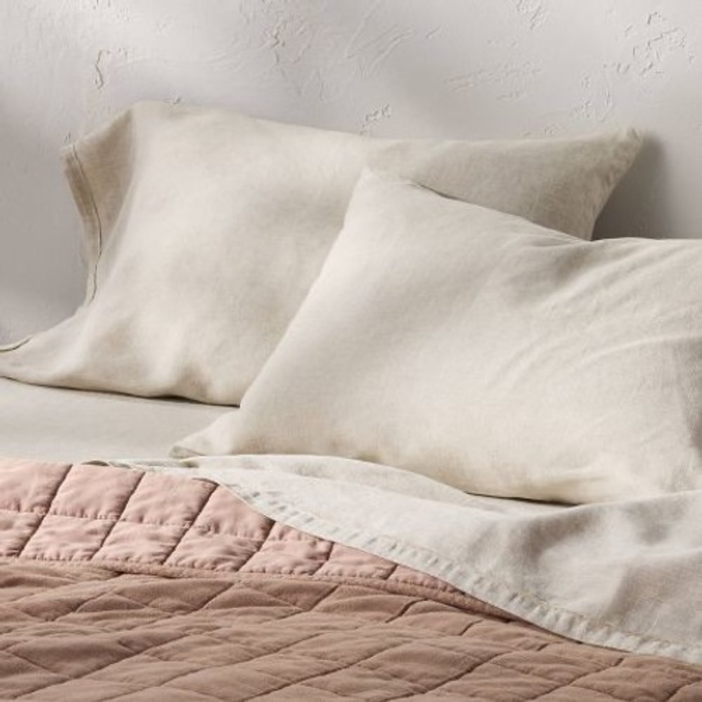Casaluna Heavyweight 100% Linen Pillowcase Set of 2 Natural Cream Standard